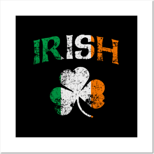 Irish Shamrock Ireland Flag St Patricks Day Fade Posters and Art